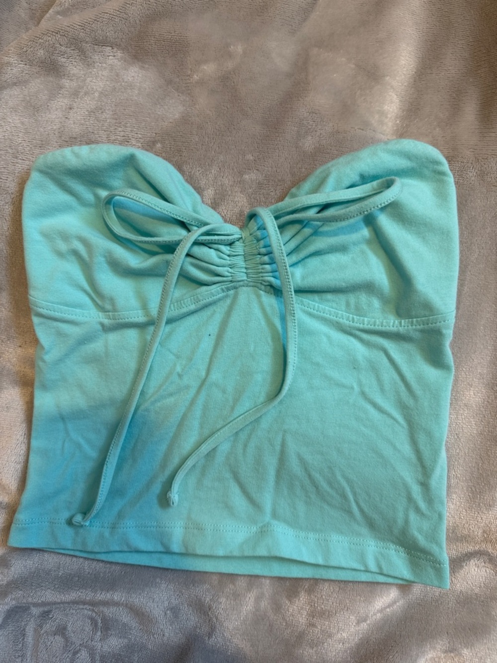 Light Teal Tie-Front Tube Top